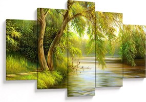 Tablou - Salcie lângă lac, pictură în ulei (150x105 cm)