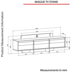 Masă TV/Dulap Maggy TV (pin atlantic antracit). 1108179