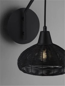 Aplica de perete boho style design natural Fado negru
