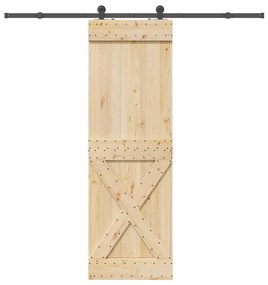 vidaXL Ușă glisantă cu set de feronerie 70x210 cm, lemn masiv de pin