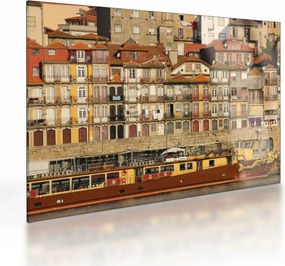 Tablou pe sticlă - Cartierul Waterfront, Portugalia (70x50 cm)