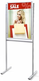 Infoboard cu clapa 70 x 100 cm, argintiu