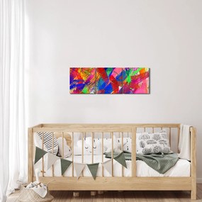Tablou - Abstract colorat (cu ceas) (90x30 cm)