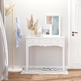 HOMCOM Masă Consolă Modernă cu 3 Sertare, Consolă de Intrare din MDF, pentru Hol, Sufragerie, 100x32x85 cm, Alb | Aosom Romania