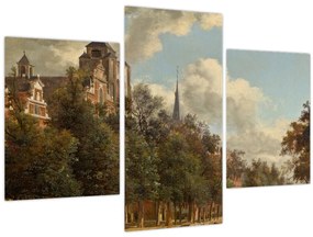 Tablou - Jan van der Heyden, View Down a Dutch Canal, reproducere (90x60 cm)