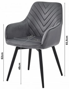 Scaun de masa rotativ NANA360 VELVET, gri inchis
