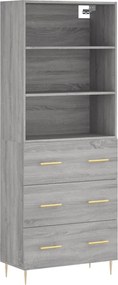 vidaXL Dulap înalt, gri sonoma, 69,5x34x180 cm, lemn compozit