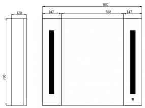Dulap cu oglindă Canaria cu iluminare LED