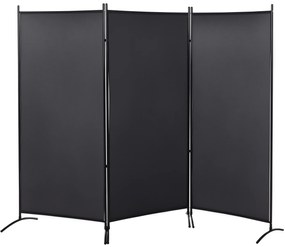 HOMCOM Paravan 3 panouri dim. 2,53L x 0,5l x 1,82H m Store lateral Ecran de protecție paravan pe suport metal Poliester | Aosom Romania