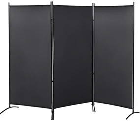 HOMCOM Paravan 3 panouri dim. 2,53L x 0,5l x 1,82H m Store lateral Ecran de protecție paravan pe suport metal Poliester | Aosom Romania
