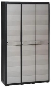 vidaXL Dulap de depozitare pentru grădină, cu 4 rafturi, negru și gri