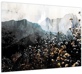 Tablou - Ilustrație de flori sălbatice (70x50 cm)