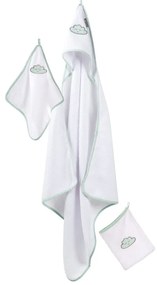 Prosop cu glugă pentru copii alb din bumbac 80x80 cm Happy Cloud – Roba