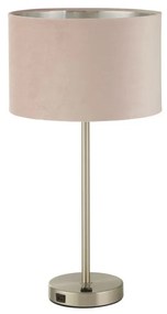 Veioza/Lampa de masa design modern Finn, nickel, roz