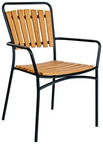 Scaune de grădină în culoare naturală 2 buc. din lemn masiv/din metal Cleveland – House Nordic