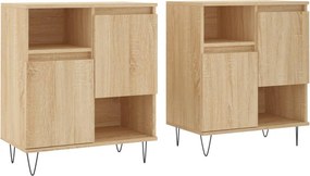 vidaXL Servante, 2 piese, stejar sonoma, lemn prelucrat