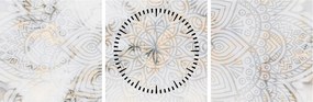 Tablou - Mandale albe (cu ceas) (90x30 cm)
