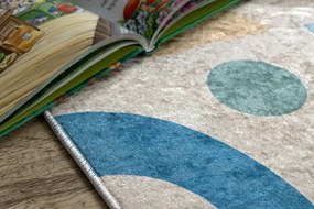 BAMBINO 61460 covor lavabil Geometrică pentru copii anti-alunecare - bej / albastru