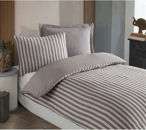 Set lenjerie pat ROAD POTLU, bumbac/poliester, maro/alb, 140x200 cm, c