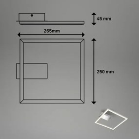 Briloner 3780-014-LED Plafonier FRAME LED/14W/230V 26,5x25 cm crom mat