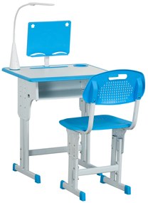 Set banca cu scaun HOMCOM pentru copii 6-12 ani, albastru | Aosom RO