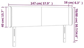 Tablie de pat cu LED, gri taupe, 147x16x78 88 cm, textil 1, Gri taupe, 147 x 16 x 78 88 cm