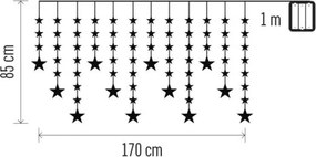 Șir LED pentru exterior 120xLED 3xAA 1,7 m IP44 alb cald