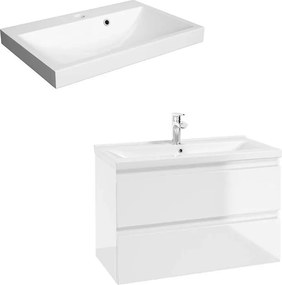 Set dulap baza suspendat Defra Como alb cu lavoar compozit Olex 80