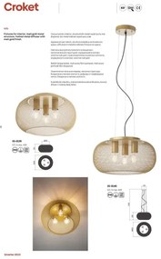 Plafonieră CROKET 3xE27/42W/230V d. 40 cm auriu Redo 01-3139