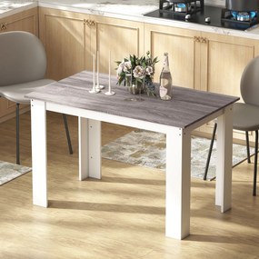 HOMCOM Masă Modernă de Dining pentru 4-6 Persoane 120x69x75 cm Gri și Alb | Aosom Romania