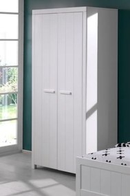 Set Mobilier Cameră Copii ERIK: Pat 90x200 cm, Dulap cu 2 Uși, Birou, Noptieră și Bibliotecă, Alb – Vipack
