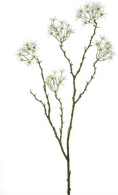 Crenguta flori artificiale Allium, Fibre artificiale, Alb, 105 cm