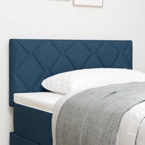 Cap headboard LED albastru cu design de blocuri de diamant, 100 cm din material textil
