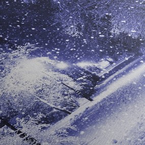 Tablou - Noaptea magică de iarnă (cu ceas) (90x30 cm)