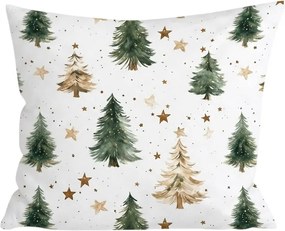 Fata de perna din bumbac CHRISTMAS FOREST 45x45 cm, colorat