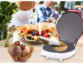 Beper - Aparat pentru vafe 2 în 1 1000 W/230 V roșu