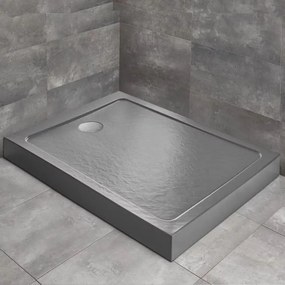 Cadita dus dreptunghiulara Radaway Doros F Compact Stone 100x80 cm acril antracit