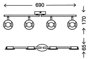 Briloner 2798-042 - Spot STONE LED 4xLED/4,5W/230V