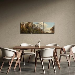 Tablou - Jan van der Heyden, View Down a Dutch Canal, reproducere (cu ceas) (90x30 cm)