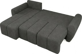 Coltar extensibil reversibil SEVIO 246x145 cm, gri inchis + 2 pernute CADOU