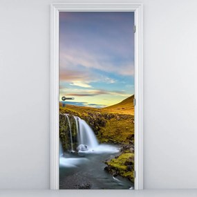Fototapet pentru ușă - Muntii si cascadele din Islanda (95x205cm)