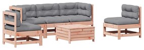 3250726 vidaXL Set mobilier de grădină cu perne, 6 piese, lemn masiv Douglas