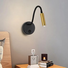 Lampă flexibilă dimabilă de perete Brilagi MAYA 1xG9/4W/230V negru/auriu