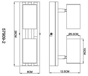 Spot Globo 57909-2 KAYDEN 2xGU10/25W/230V negru