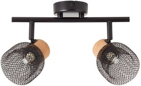 Rabalux Grendel lampă de tavan 2x40 W negru-lemn 3128