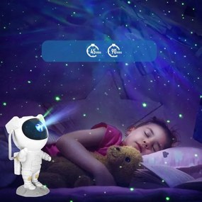 Proiector RGB LED în formă de astronaut, 5W/5V, cu telecomandă