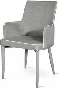 Scaun tip fotoliu Molino, structura metalica, tesatura - GRI