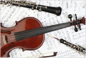 Tablou - Unelte muzicale (90x60 cm)