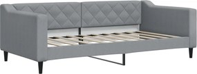 vidaXL Cadru de pat, gri deschis, 90x190 cm, material textil