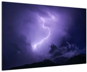 Tablou - cerul violet cu fulger (90x60 cm)